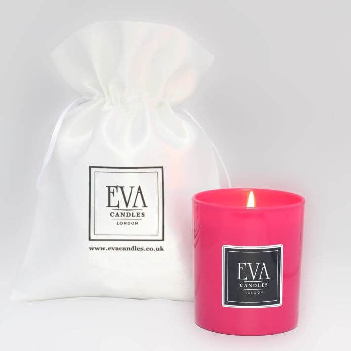 Luxury candles UK |Pink Glass Candle