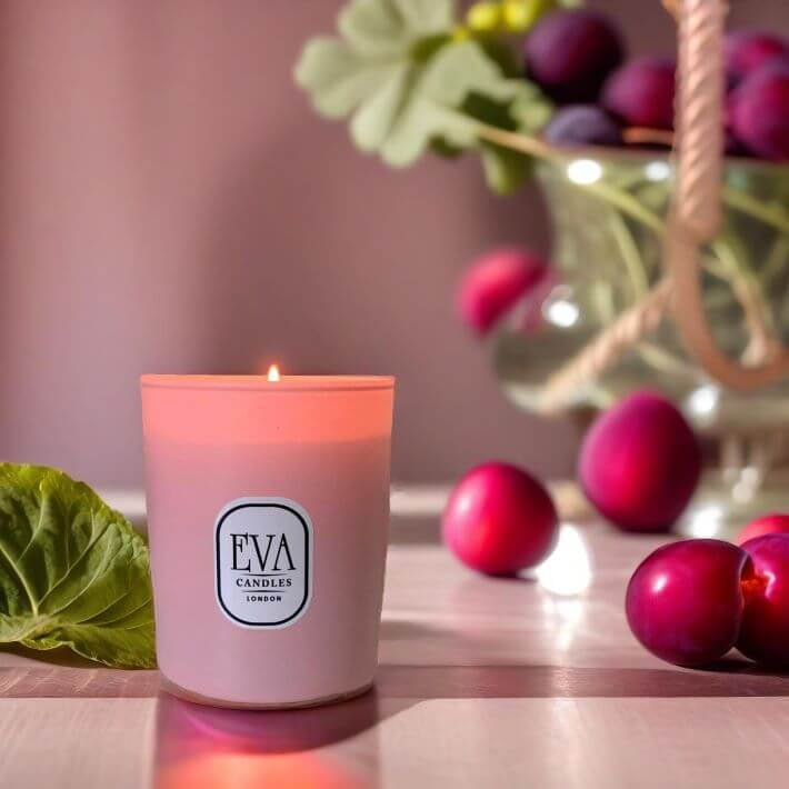 Strong Scented Candles: Plum  Rhubarb