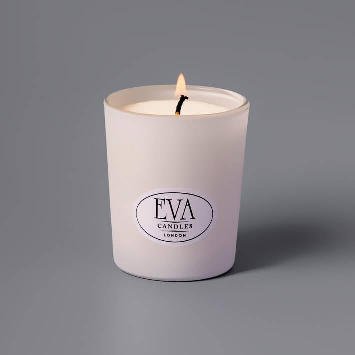 MINI candles, white glass, UK candle collection 2023